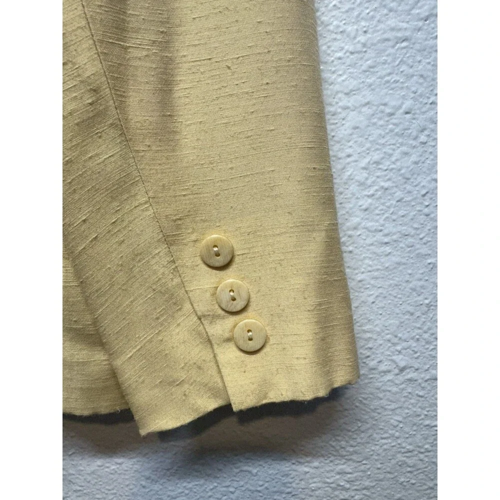 Vintage Oscar De La Renta Women's Size 8 Button Up Yellow Blazer Jacket Lined